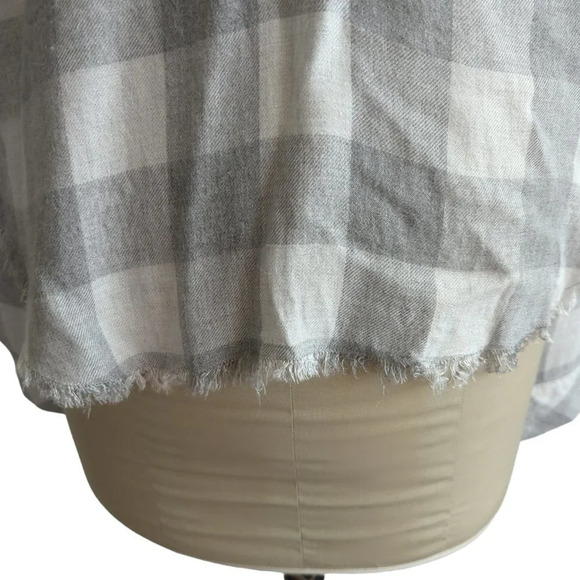Anthropologie Cloth & Stone Plaid Fringe  Button Down - Picture 6 of 6